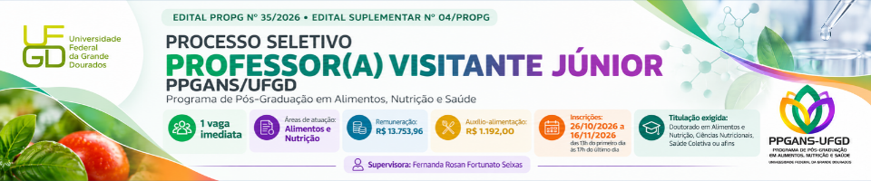 PROCESSO SELETIVO SIMPLIFICADO PROFESSOR VISITANTE - PPG ALIMENTOS, NUTRI&Ccedil;&Atilde;O E SA&Uacute;DE